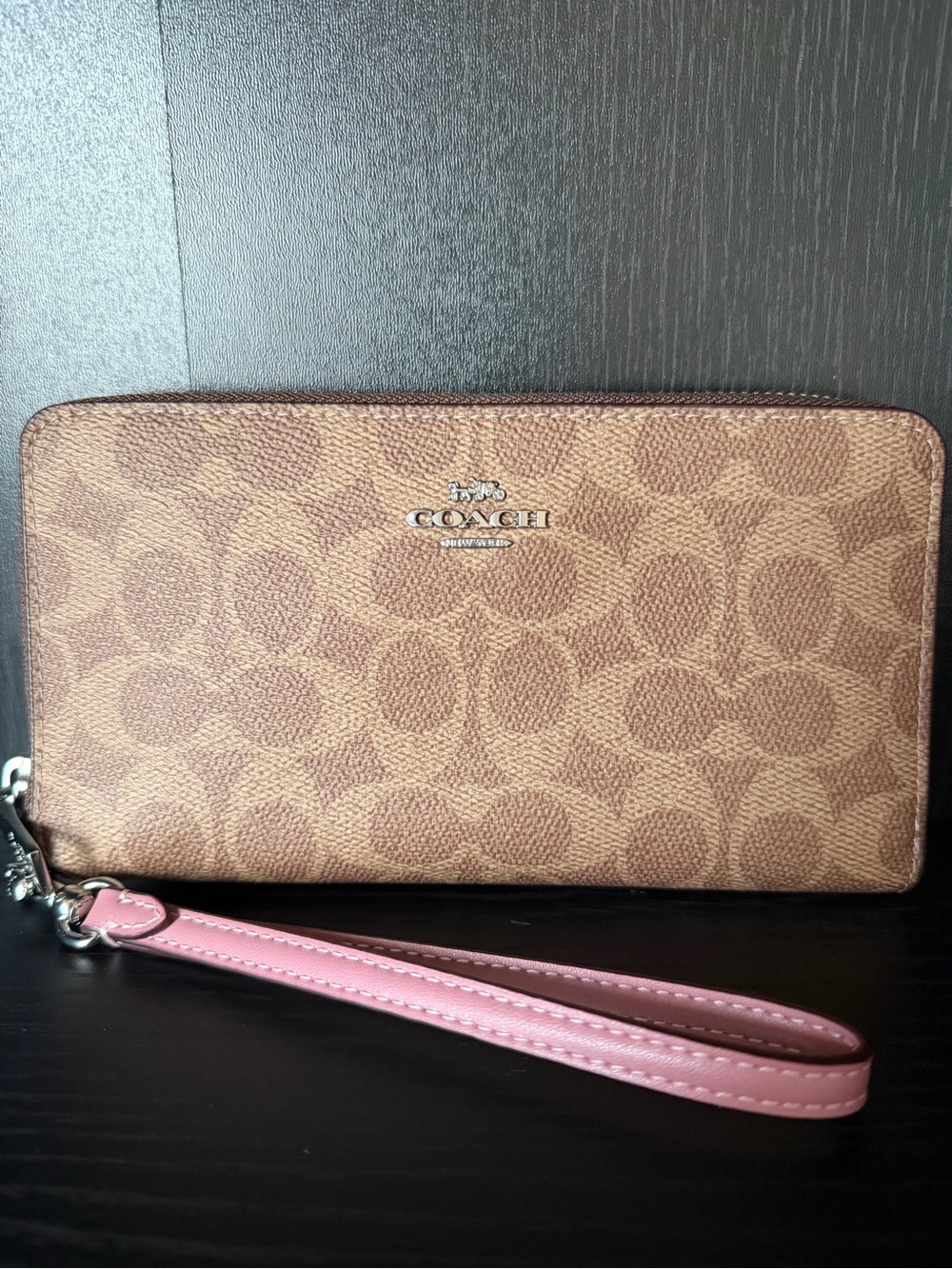 Coach Long Zip Around Wallet with Detachable Card Case in Signature Canvas